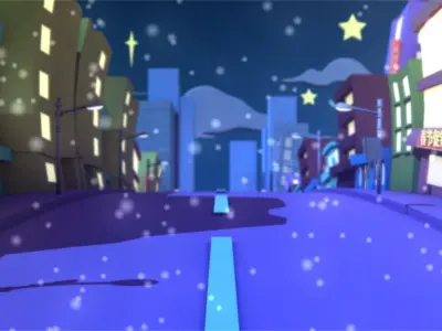 Cartoon city street building 3D model