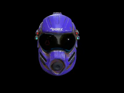 Helmet BORZ Police Low-poly 3D model
