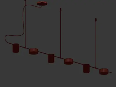 Counterpoint 6 Light Led Linear Pendant 3D model
