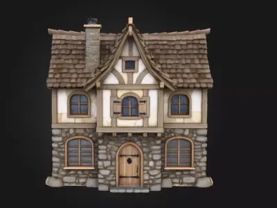 Fantasy Tavern Low-poly 3D model