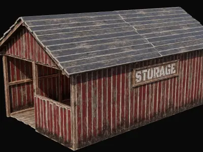 FREE Farm Building Storage 4K PBR Game-Ready Free low-poly 3D model