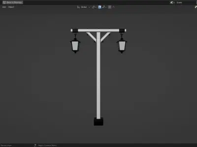 Basic Lamp Post - 2 Sided -  3D model