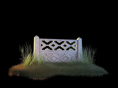 Stone Fence 3D model