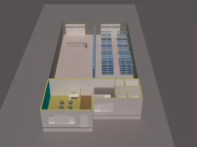 Warehouse  interior model 3D model Low-poly 3D model