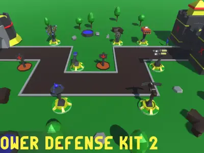 Simple Tower Defense Kit 2 Low-poly 3D model