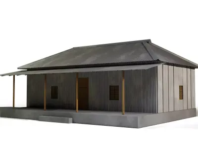 South asian rural tin house 02 Low-poly 3D model