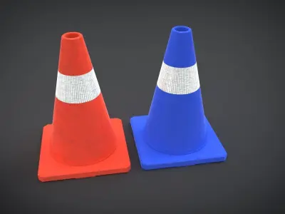 Traffic cones Low-poly 3D model get