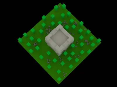 Low Poly Game Ready Stone Tower Low-poly 3D model