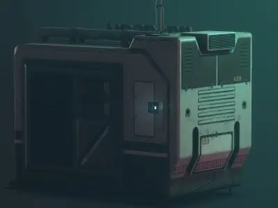 Cyberpunk Holocom Booth Low-poly 3D model