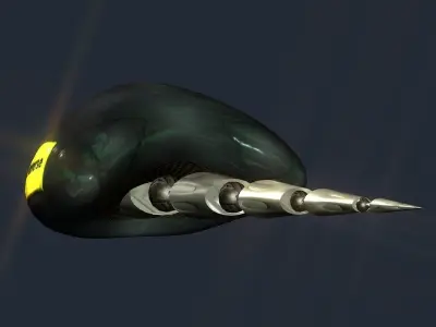 Creative Universe Tailed Spaceship Low-poly 3D model