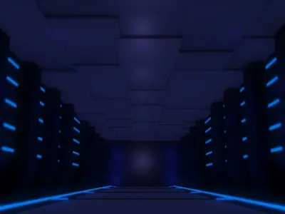 Futuristic Sci Fi Hallway 3D model