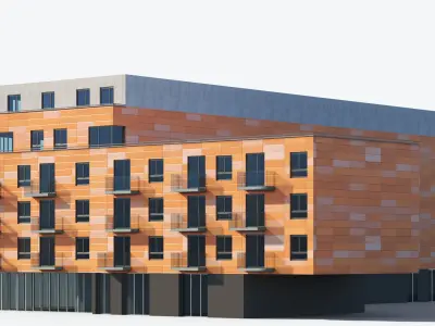 House 8 residential building Low-poly 3D model