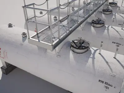  Fuel Gas Tank Array Low-poly 3D model