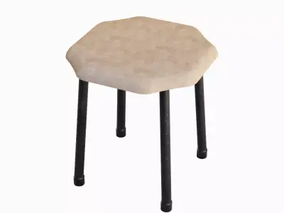 Steel Stool B 02 3D model