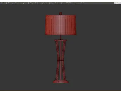Decorative Polished Nickel Table Lamp Low-poly 3D model