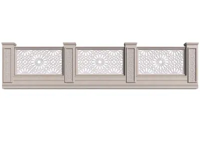 Fence in oriental East style 3D model