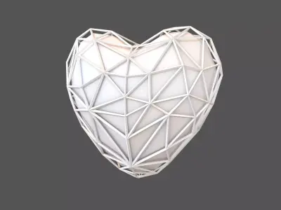 Stylish Heart V4 003 Low-poly 3D model
