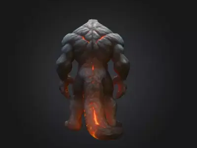 Molten Titan Low-poly 3D model