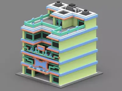 House Voxel - 5 Low-poly 3D model