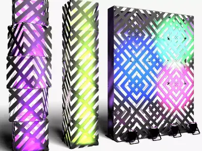 Stage Decor 13 Modular Wall Column 3D model