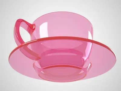 Glass Coffee Cup Light Pink Color 3D model