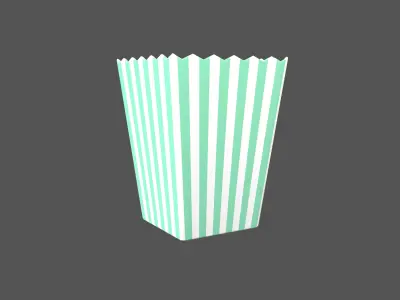 Popcorn Cup v1 005 Low-poly 3D model