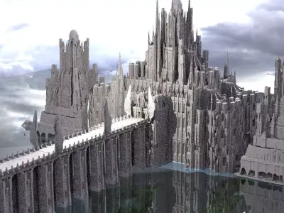 Ornate halls of Power Kitbash 3D model