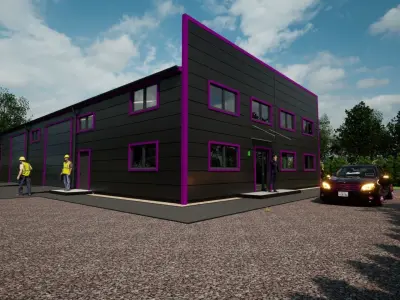 modern warehouse model 3D model