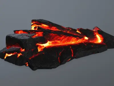 Lava Rock Set Low-poly 3D model