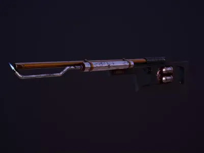 Flamethrower fire extinguisher Low-poly 3D model