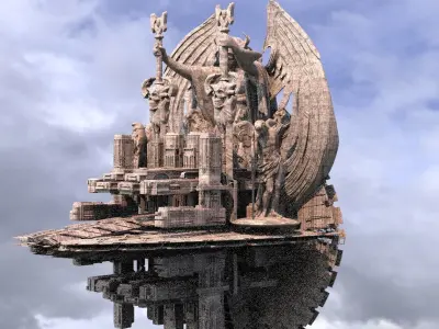 Mayan Xaman Ek Dreadnaught city Complex Kit bash 3D model