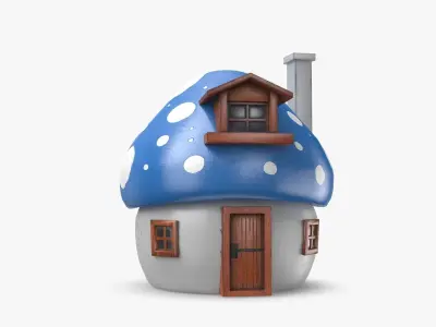 Smurfs House Low-poly 3D model
