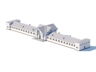 Classic Estate 3D Model with Arched Windows 3D model