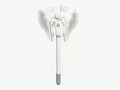 SciFi War Axe B06 Full White - Sci Fi Weapon Design Low-poly 3D model
