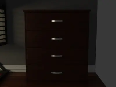 Cozy Bedroom With Bunkbed 3D model