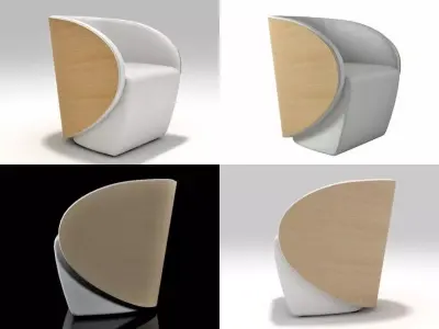 Cala chair with curved shape 3D model