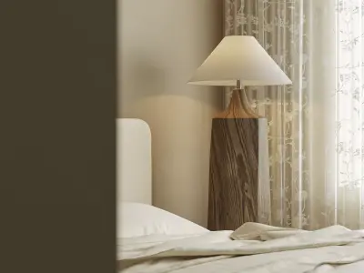 Living Room and Kitchen with Dinning Set Low-poly-129 Low-poly 3D model