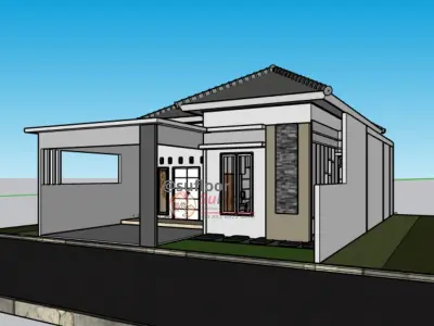 House 9x15m code 408 - Sketchup 3D model