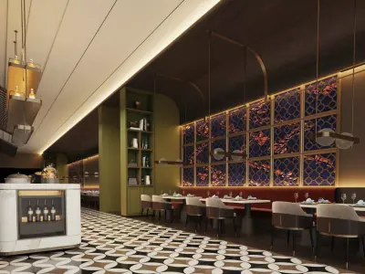 Elegant Modern Restaurant Dining Hall  Low-poly 3D model