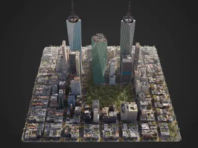 Realistic City S1 MAYA Low-poly 3D model