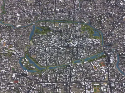 Hefei - 3D City Model Low-poly 3D model