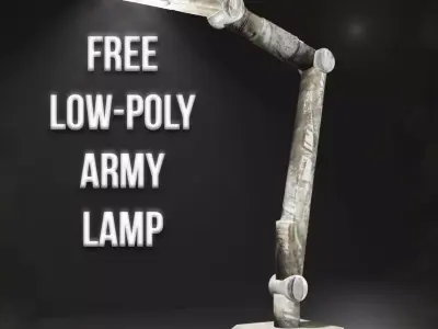 Lamp Free Low-poly Army Table Lamp Free low-poly 3D model