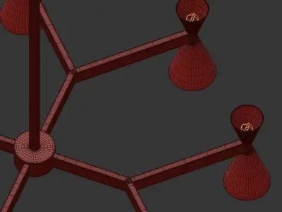 POULINA modern chandelier in brass 3D model
