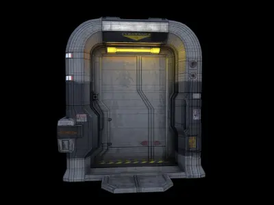 Sci-fi Door Low-poly 3D model