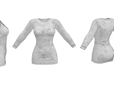 Xmas Slim Dress Low-poly 3D model