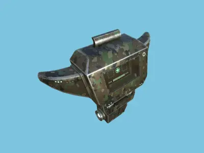 SciFi Backpack 07 Military Camo - Character Fashion Design Low-poly 3D model