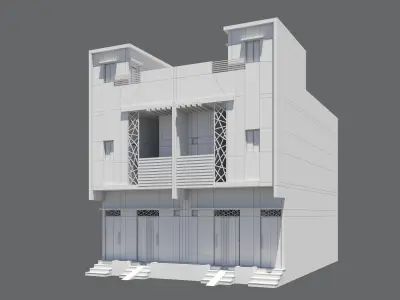 Modern Twin House 3D model