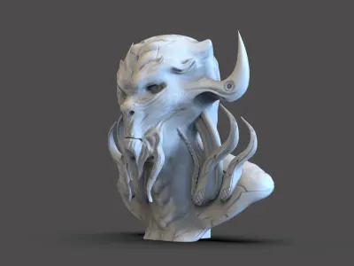 Scifi Demon Bust 3D print model