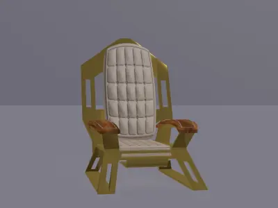 Modern bronze footed armchair 3D model