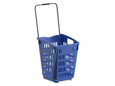 Blue plastic shopping cart 3D model